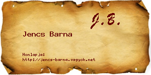 Jencs Barna névjegykártya