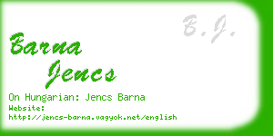 barna jencs business card